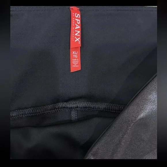 Spanx Faux Leather Leggings High Rise Black Size XL - Picture 4 of 6